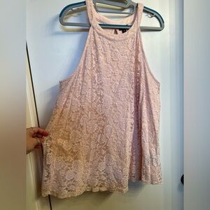 Torrid Pink Flower Lace Sleeveless Top Size 0